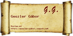 Geszler Gábor névjegykártya